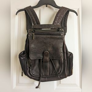 Vintage LW Dark Brown Leather Backpack
